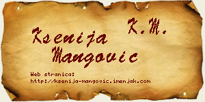 Ksenija Mangović vizit kartica